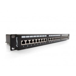 Patch Panel 24 Port 1u Kat.5e Ekranowany Czarny Lanberg