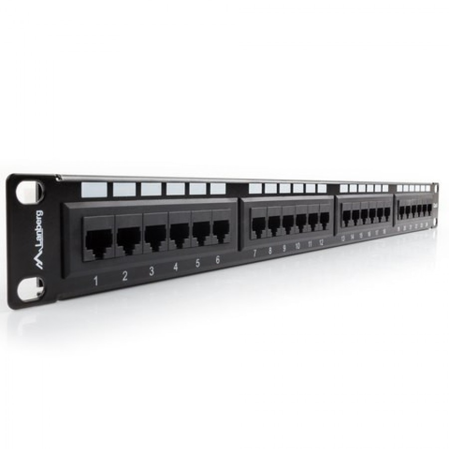 Patch Panel 24 Port 1u Kat.6 Czarny Lanberg