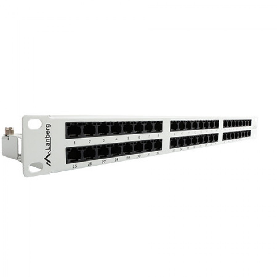 Patch Panel 48 Port 1u Kat.5e Szary Lanberg