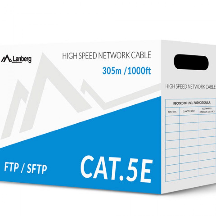 Kabel Ftp Kat-5e 305m Drut Cu Lanberg