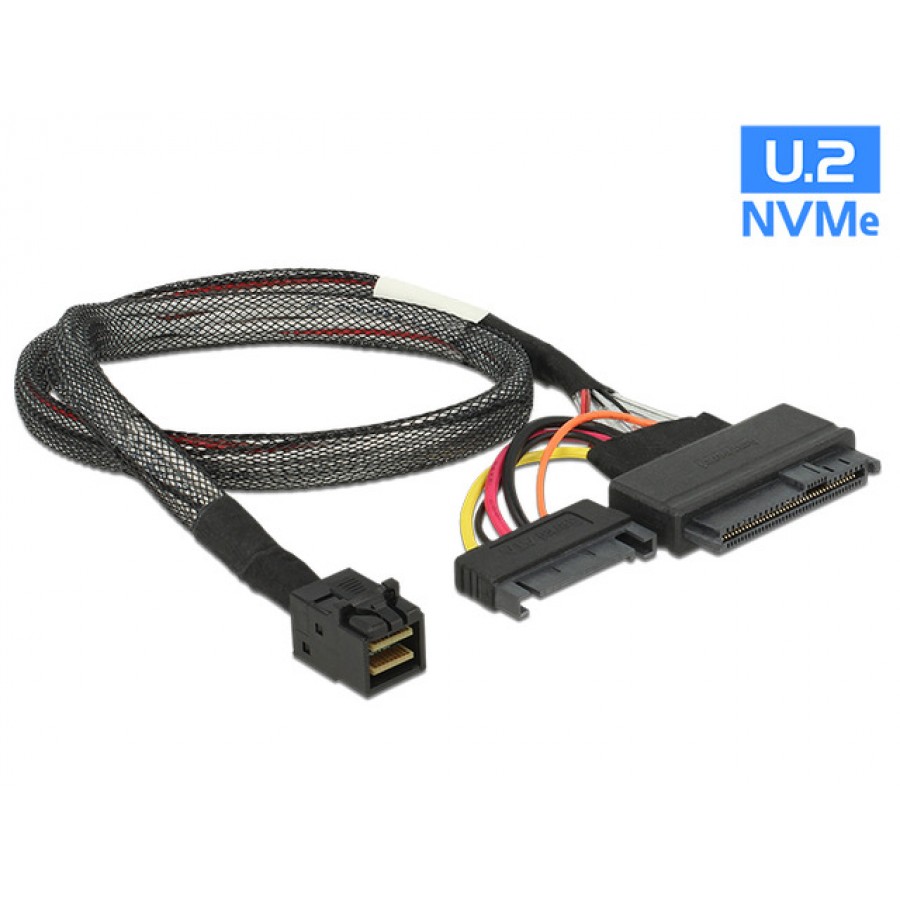 Kabel Sas Sff-8643 -> U.2 Sff-8639+Sata Power 50cm Delock