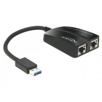 Karta Sieciowa USB 3.0->2x Rj45 1Gb Na Kablu Delock