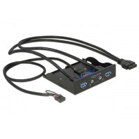 Frontpanel Delock 2x USB 3.0 + Hd Audio 3,5" Black Delock