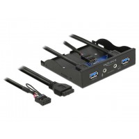 Frontpanel Delock 2x USB 3.0 + Hd Audio 3,5" Black Delock