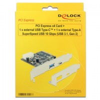 Karta PCI Express->USB-A 3.1 + USB Type-C 3.1 Delock