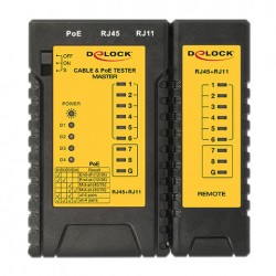 Tester Kabli RJ45 / RJ12 / Poe + Moduł Zdalny Delock