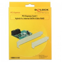 Karta PCI Express->Hybrydowy Sata Internal X4 6Gb/s Delock