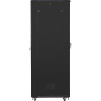 Szafa Instalacyjna Rack Stojąca 19" 47u 800x1000 Czarna Drzwi Szklane Złożona Lanberg