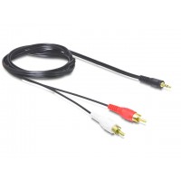 Kabel Jack Stereo M 3.5mm->RCA Chinch M X2 1.5m Delock