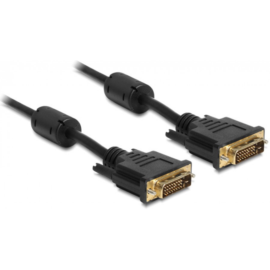 Kabel DVI-D(M)(24+1)->DVI-D(M)(24+1) 1m Dual Link Ferryt Black Delock