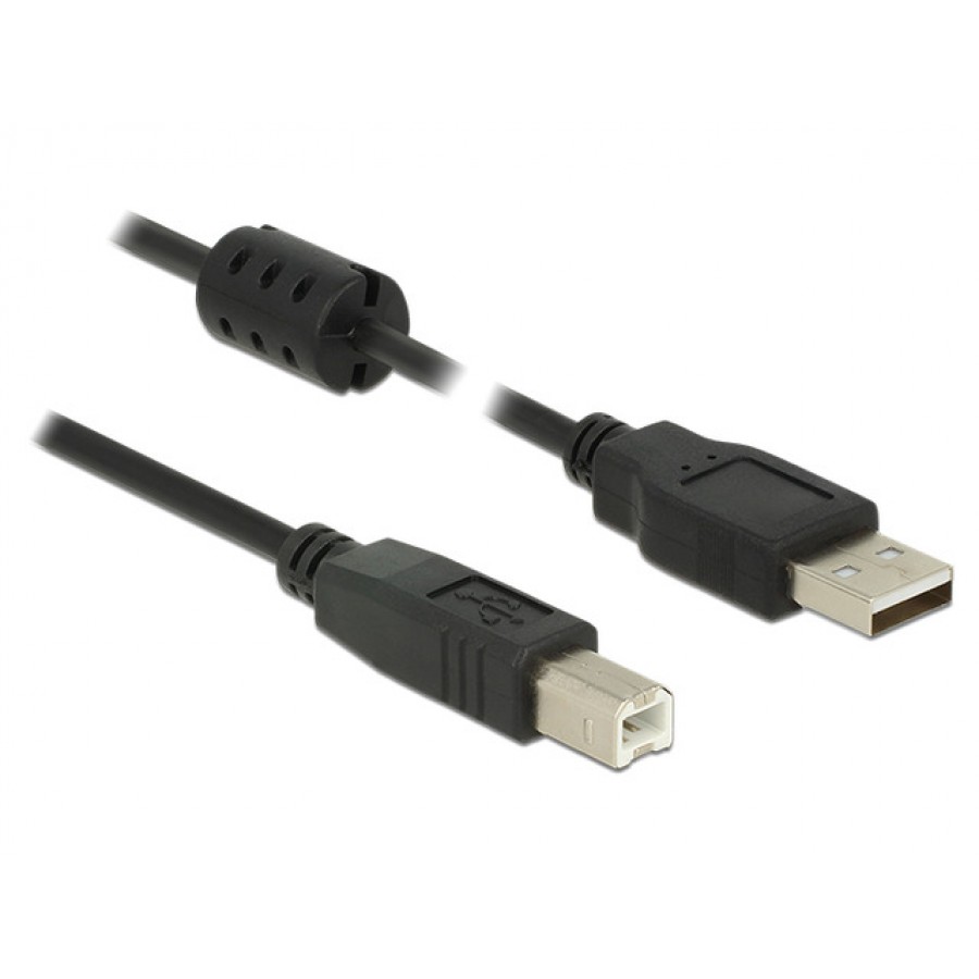 Kabel USB Am-Bm 2.0 5m Czarny Delock