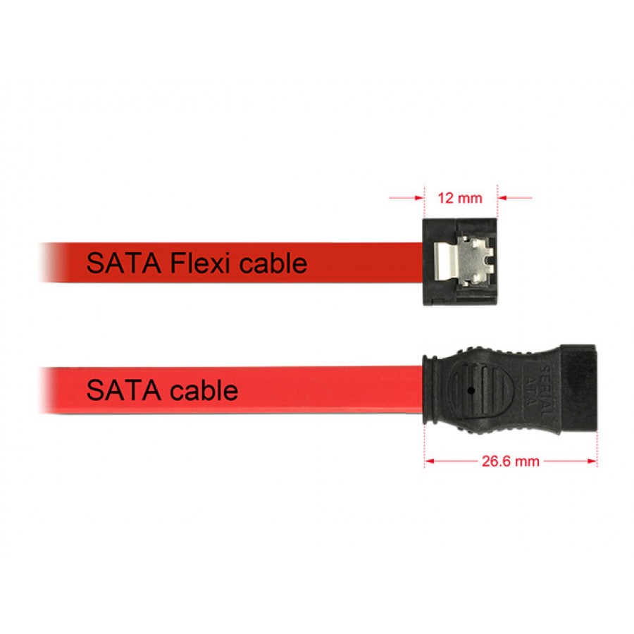 Kabel Sata Data III 6Gb/s 10cm Flexi Red Delock