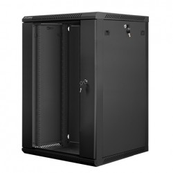 Szafa Instalacyjna Rack Wisząca 19" 18U 600x450 Czarna Lanberg Złożona