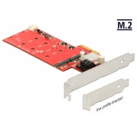 Karta PCI Express->M.2 Ngff X2 + 2x Sata 6Gb/s Hybrid Raid Low Profile Delock