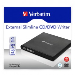 Nagrywarka Zewnętrzna Verbatim CD/DVD RW USB 2.0 Slim