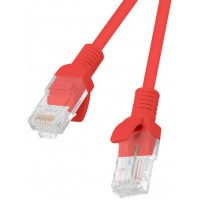 Patchcord Kat5e 0.25m Czerwony Lanberg