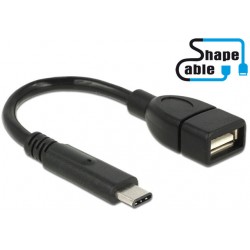 Przedłużacz USB Type-C(M)-Af 2.0 15cm Profilowany Delock