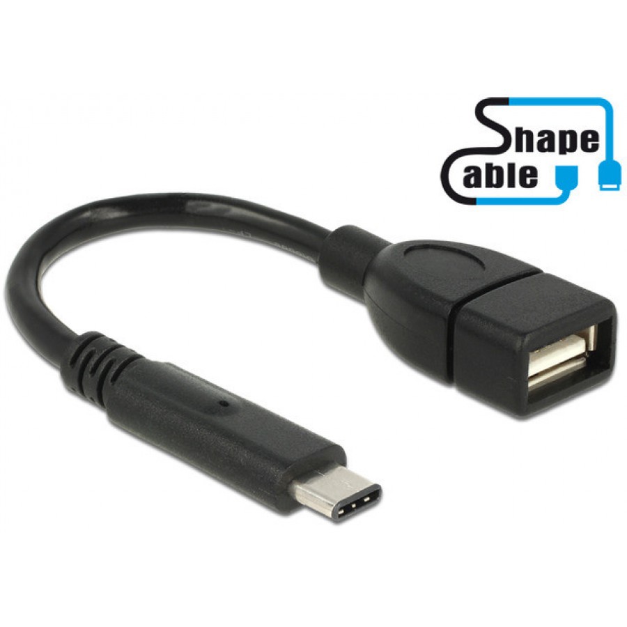 Przedłużacz USB Type-C(M)-Af 2.0 15cm Profilowany Delock