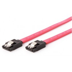 Kabel Sata Data III 6Gb/s 100cm Czerwony Metalowe Zatrzaski Gembird