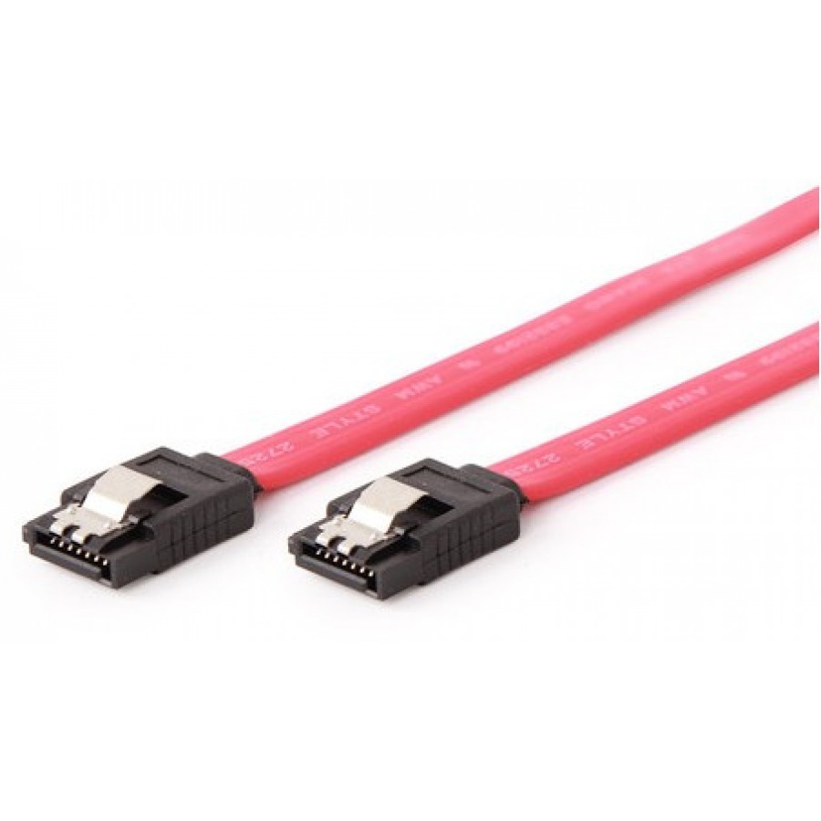 Kabel Sata Data III 6Gb/s 100cm Czerwony Metalowe Zatrzaski Gembird