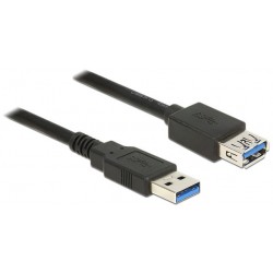 Przedłużacz USB Am-Af 3.0 1m Czarny Delock