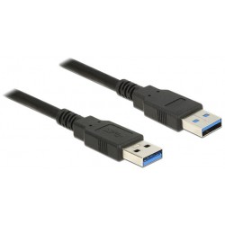 Kabel USB Am-Am 3.0 1m Czarny Delock