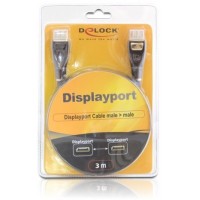 Kabel Displayport M/M 3m V1.2 20 Pin 4k Premium Delock