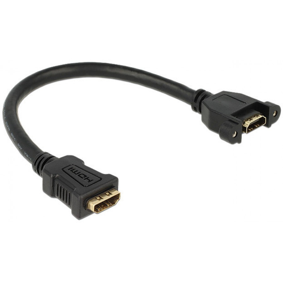 Kabel HDMI(F)->HDMI(F) Panel Montażowy 0,25m Delock