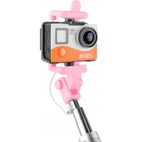 Selfie Stick Monopod Przewodowy Extreme Media SF-20W Różowy