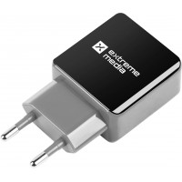 Ładowarka Adapter Napięcia 230v->USB 5V/1,2A 1-Port Czarno-Szara Blister Extreme Media