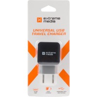 Ładowarka Adapter Napięcia 230v->USB 5V/1,2A 1-Port Czarno-Szara Blister Extreme Media