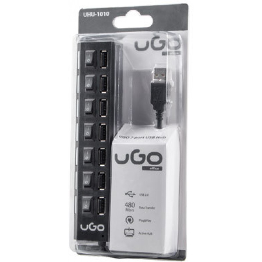 Hub USB Ugo 7-Port Aktywny Wł Wył