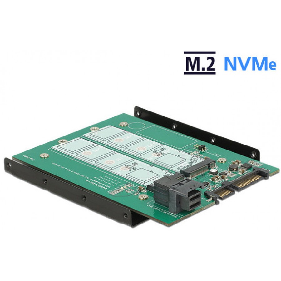 Adapter Sata 22pin + Sff-8643 Nvme ->2X M.2 Ngff Key M+B Delock