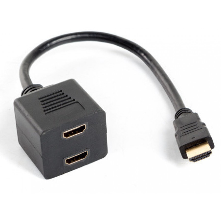 Adapter HDMI-Am->HDMI-Af X2 Splitter 20cm Lanberg