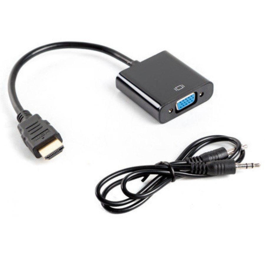 Adapter HDMI-A(M)->VGA(F)+Audio Na Kablu Lanberg