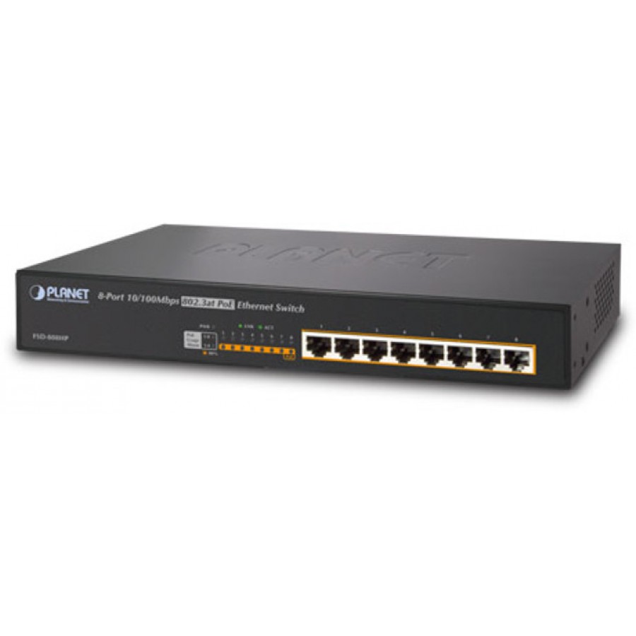 Switch Planet Fsd-808hp 8-Port Poe 100Mb/s 802.3at Niezarządzalny Desktop