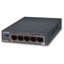 Switch Planet Fsd-504hp 4-Port Poe 100Mb/s 802.3af/At+1port 100Mb/s Niezarządzalny Desktop