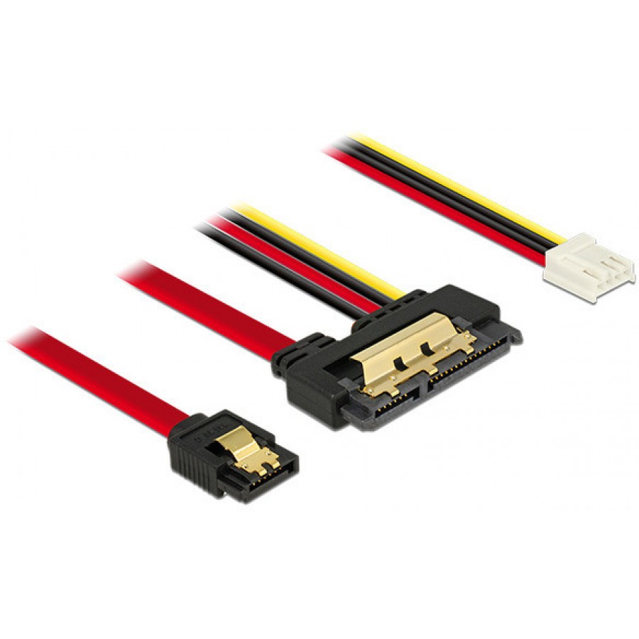 Kabel Sata III 22pin ->SATA 7pin + 4pin Floppy 30cm (6 Gb/s) (5 V) Delock