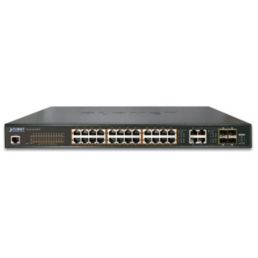 Switch Planet Gs-4210-24pl4c 24-Port POE 1000base-T+4port Gigabit Tp/Sfp Zarządzalny