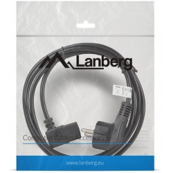 Kabel Zasilający CEE 7/7->IEC 320 C13 Kątowy 1.8m VDE Czarny Lanberg Ca-C13c-12cc-0018-Bk