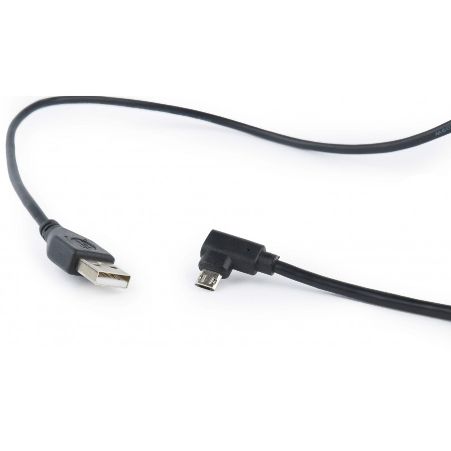 Kabel USB Micro Am-Bm 2.0 1.8m Kątowy Easy-Micro Czarny GMB