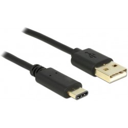 Kabel USB Type-C(M)->USB-Am 2.0 2m Black Delock