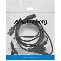 Kabel Zasilający CEE 7/7->2xIEC 320 C13 2m VDE Czarny Lanberg Ca-C13c-13cc-0018-Bk