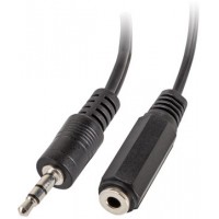 Adapter Jack Stereo(M)->Jack Stereo(F) X2 10cm Czarny Lanberg Ad-0024-Bk