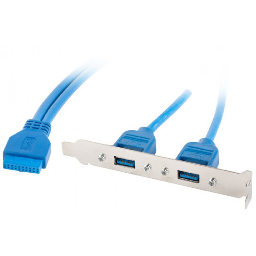 Gniazdo Na Śledziu Lanberg Br-0006-S 2x USB 3.0 40cm