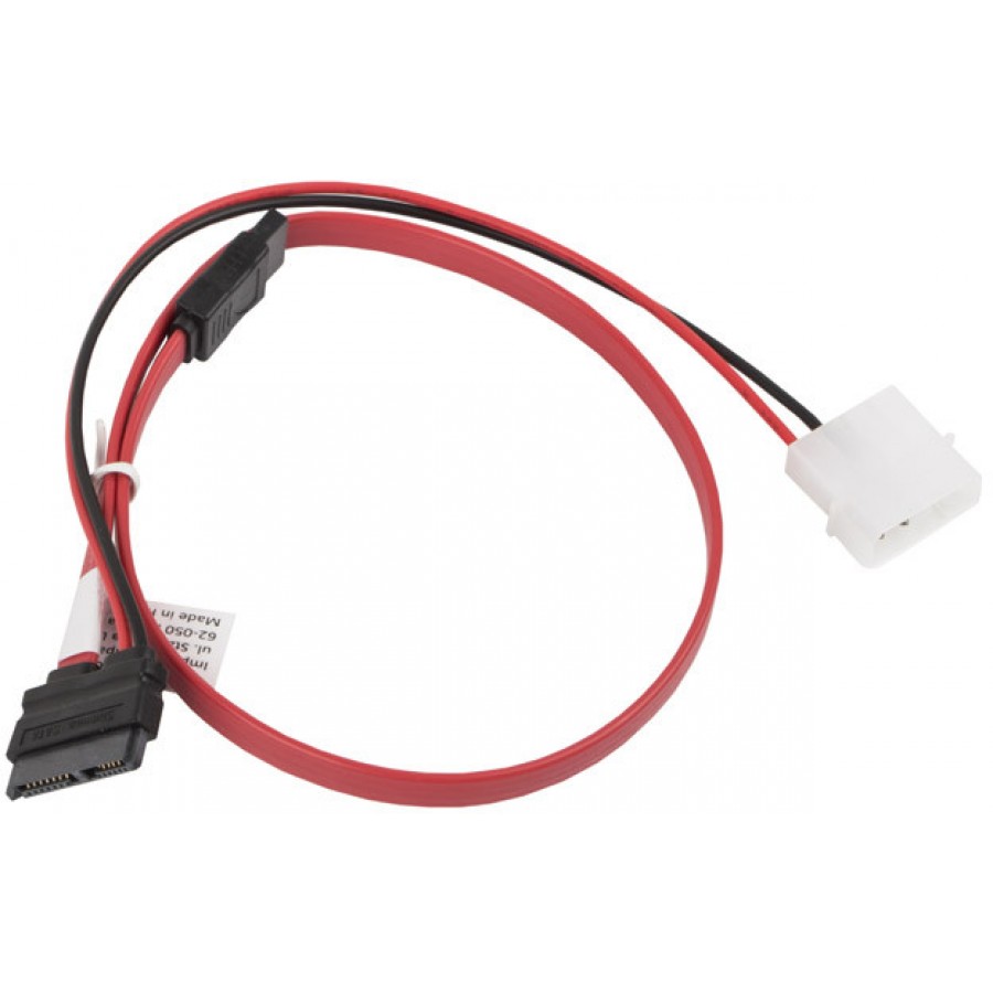 Kabel Sata Data III (6Gb/s)/ Micro Sata+Zasilanie Molex Dla Dysków 1,8" Lanberg Ca-Sahd-10cu-0035-R