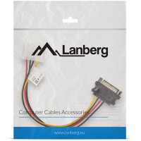 Kabel Sata Zasilający(M)->Molex(F) 15cm Lanberg Ca-Sahd-10cu-0015