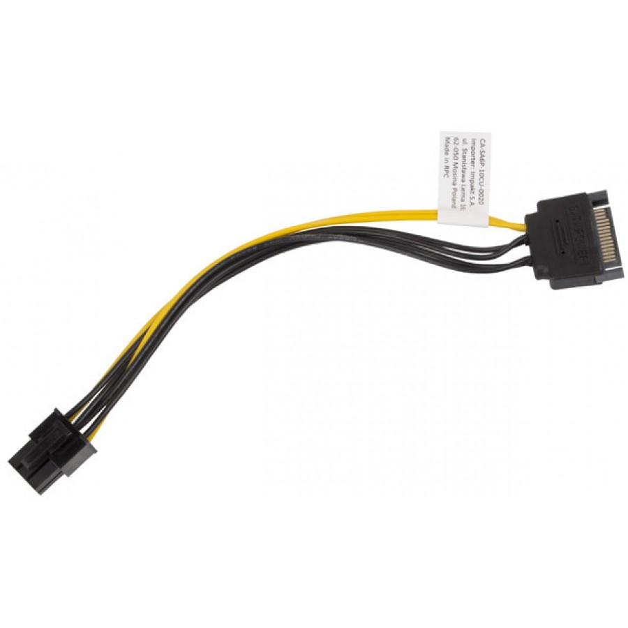 Kabel Sata Zasilający(M)->PCI Express 6pin 20cm Lanberg Ca-Sa6p-10cu-0020