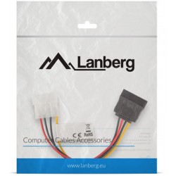 Kabel Zasilający Molex(F)->Sata(M) 15cm Lanberg Ca-Hdsa-10cu-0015