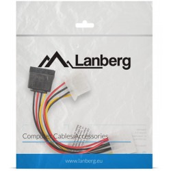 Kabel Zasilający Molex(M)->Molex(F)+Serial Ata(F) 15cm Lanberg Ca-Hdsa-12cu-0015